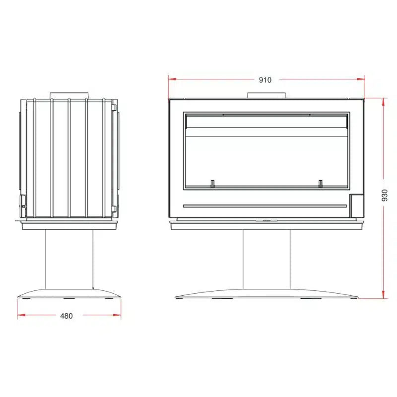 Hydro Fire Invicta Nelson Freestanding Fireplace