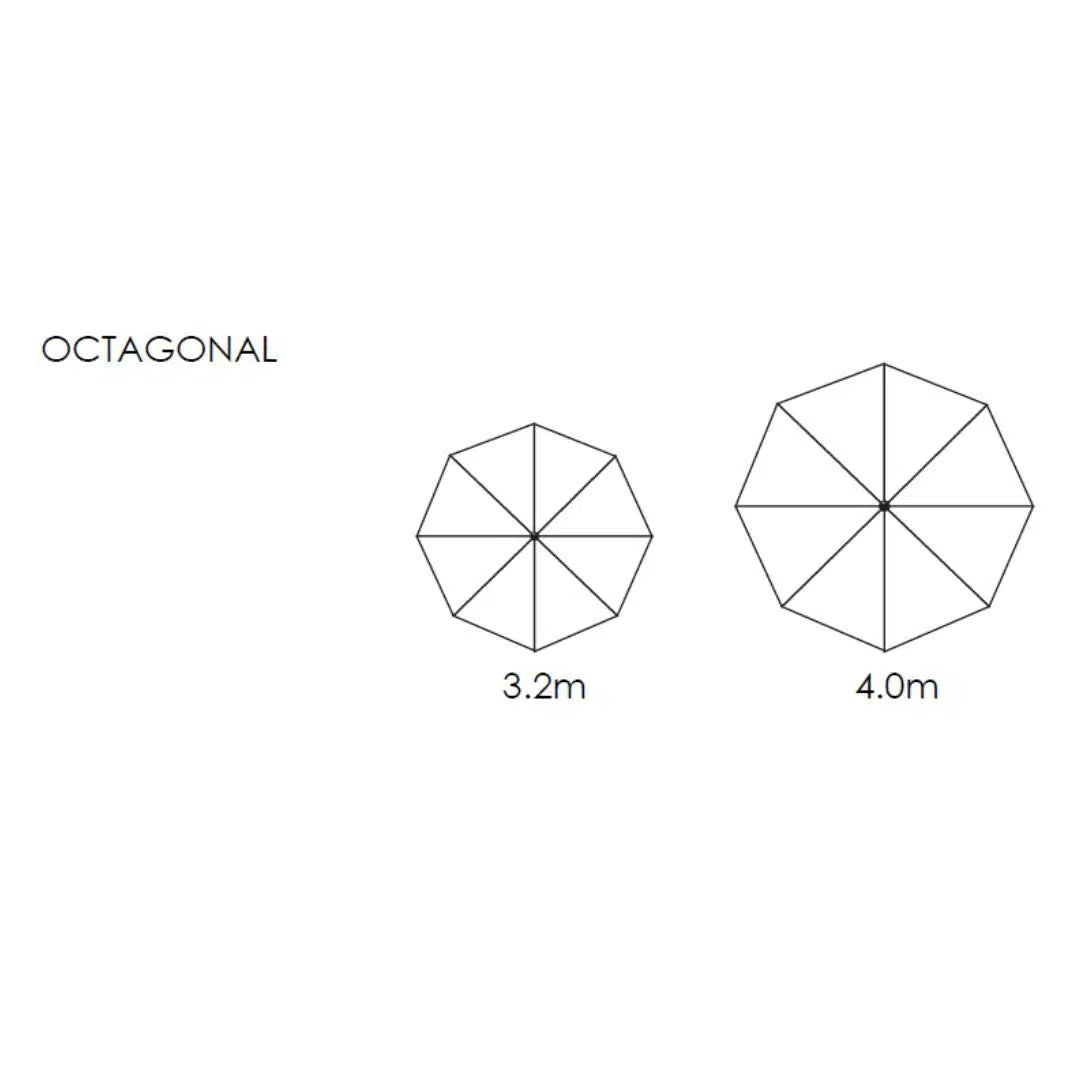 Hydro Fire 3.2m Octagonal Charcoal Classic Parasol (excludes Medium Base)