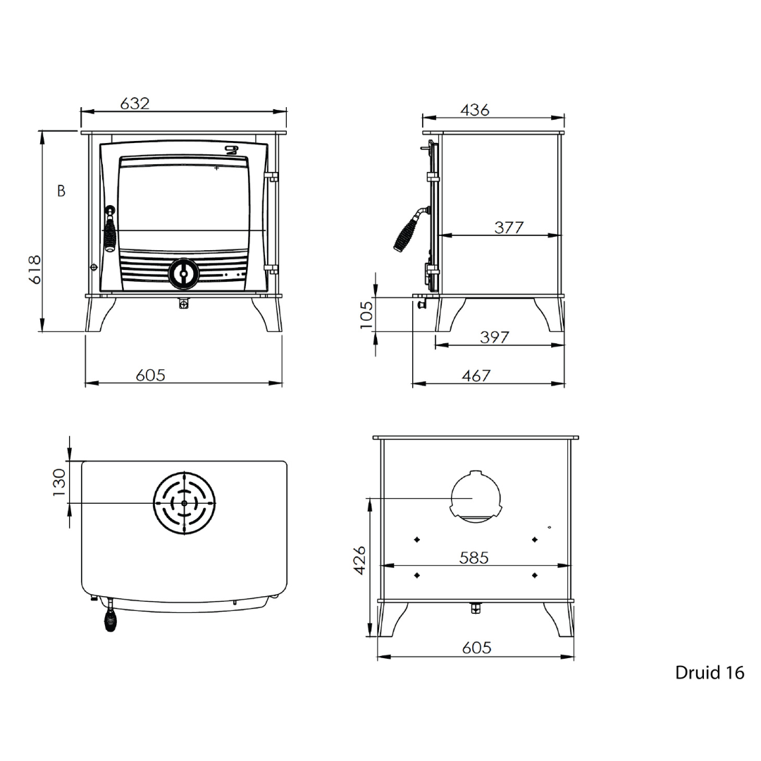 Henley Druid drawing, specifications diagram