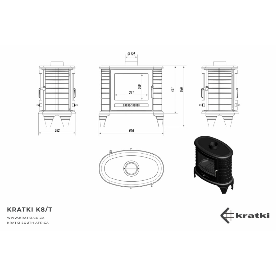 Kratki K8t spec diagram, specifications