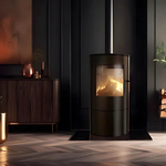 Kratki Rollo bioethanol fireplace lifestyle scene in living room