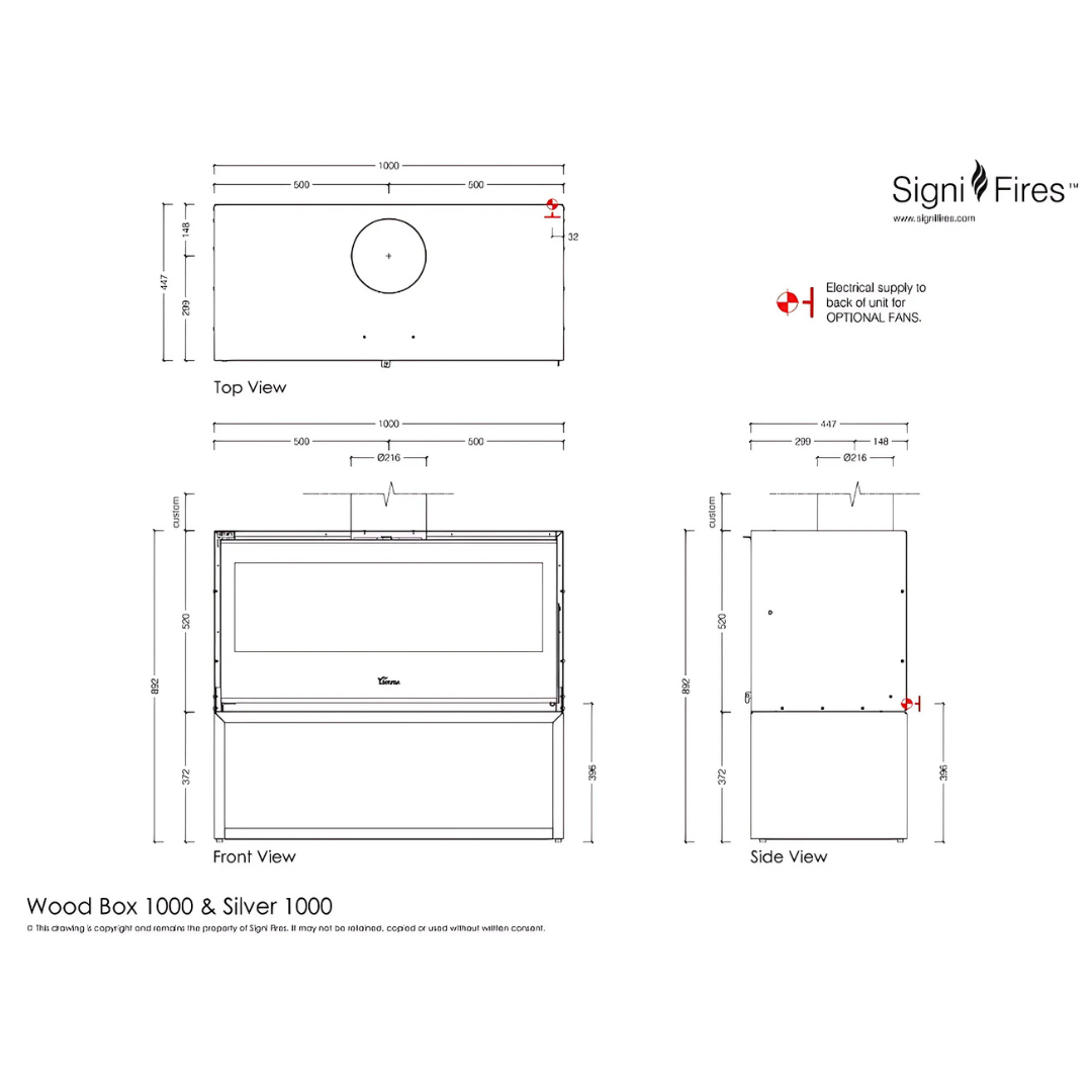 LACUNZA SILVER 1000 CAST IRON FREESTANDING | LOG BOX