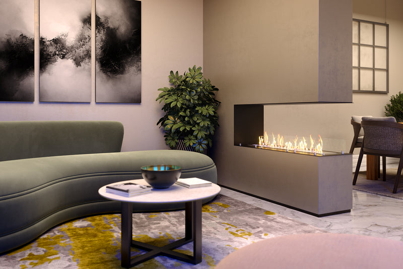 Lumin Peninsula Firebox 950mm Black P/C (Use 500 Slimline Burner)