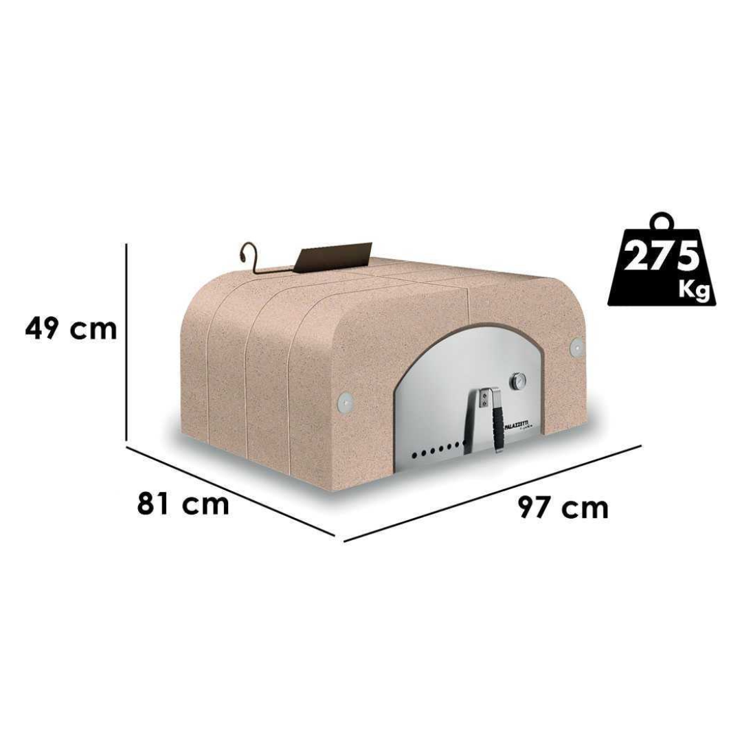 Palazzetti Easy Medium outdoor pizza oven with insulated dome and stainless door, front view