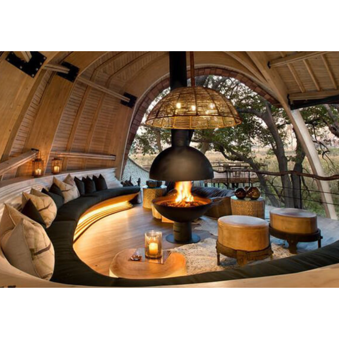 Lifestyle image of Signi Fires Ball outdoor fireplace