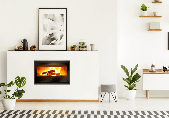 Silver color Fireplace finish