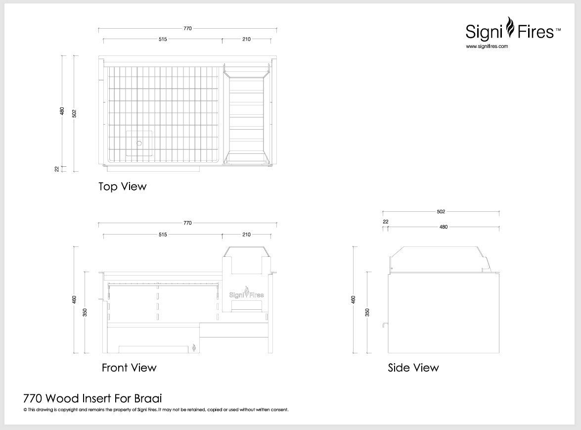 SIGNI FIRES BUILT IN WOOD BRAAI 1800 | 304 S/S