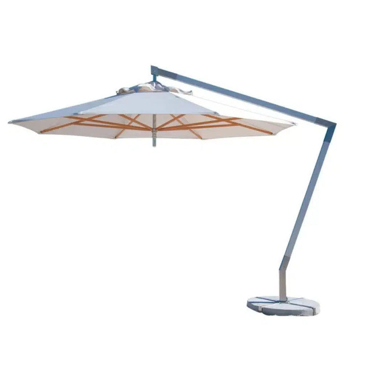 Hydro Fire 4m Round Ecru Cantilever West Coast Parasol (Incl Cross Base &amp; Pavers)