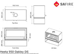 SAfire HEETA 950 OAKLEY D/S LOG BASE BEVELLED WOOD FIREPLACE