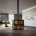 SAfire HEETA 950 D/S LOG BASE BEVELLED WOOD FIREPLACE