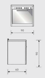 E915 D1  I  90CM FREESTANDING GAS / ELECTRIC STOVE