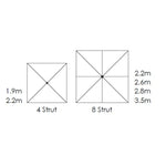 Hydro Fire 2.2m Square (8) Ecru Classic Parasol (excludes Medium Base)